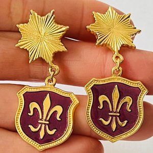 Vintage Classic Chunky Ocean Star Marine Charm Earrings, 18K Gold Plated